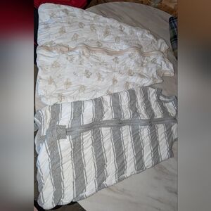 Neutral Grey & White Quilted Baby Sleep Sack - Burts Bees